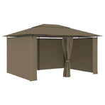 Garden Marquee with Curtains 4x3 m Taupe 180 g/m?