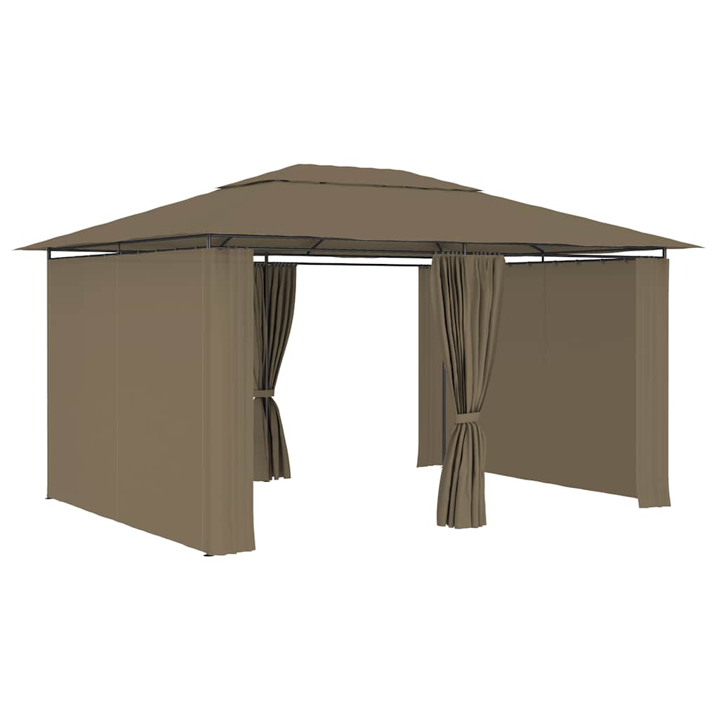 Garden Marquee with Curtains 4x3 m Taupe 180 g/m?