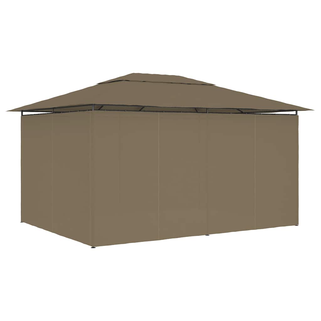 Garden Marquee with Curtains 4x3 m Taupe 180 g/m?