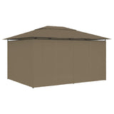 Garden Marquee with Curtains 4x3 m Taupe 180 g/m?