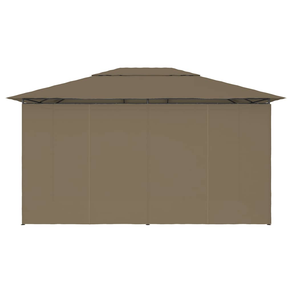 Garden Marquee with Curtains 4x3 m Taupe 180 g/m?