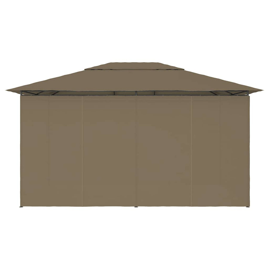 Garden Marquee with Curtains 4x3 m Taupe 180 g/m?