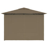 Garden Marquee with Curtains 4x3 m Taupe 180 g/m?