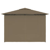 Garden Marquee with Curtains 4x3 m Taupe 180 g/m² - Rear View
