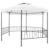 Garden Gazebo 323x275x265 cm White 180 g/m² - Front View