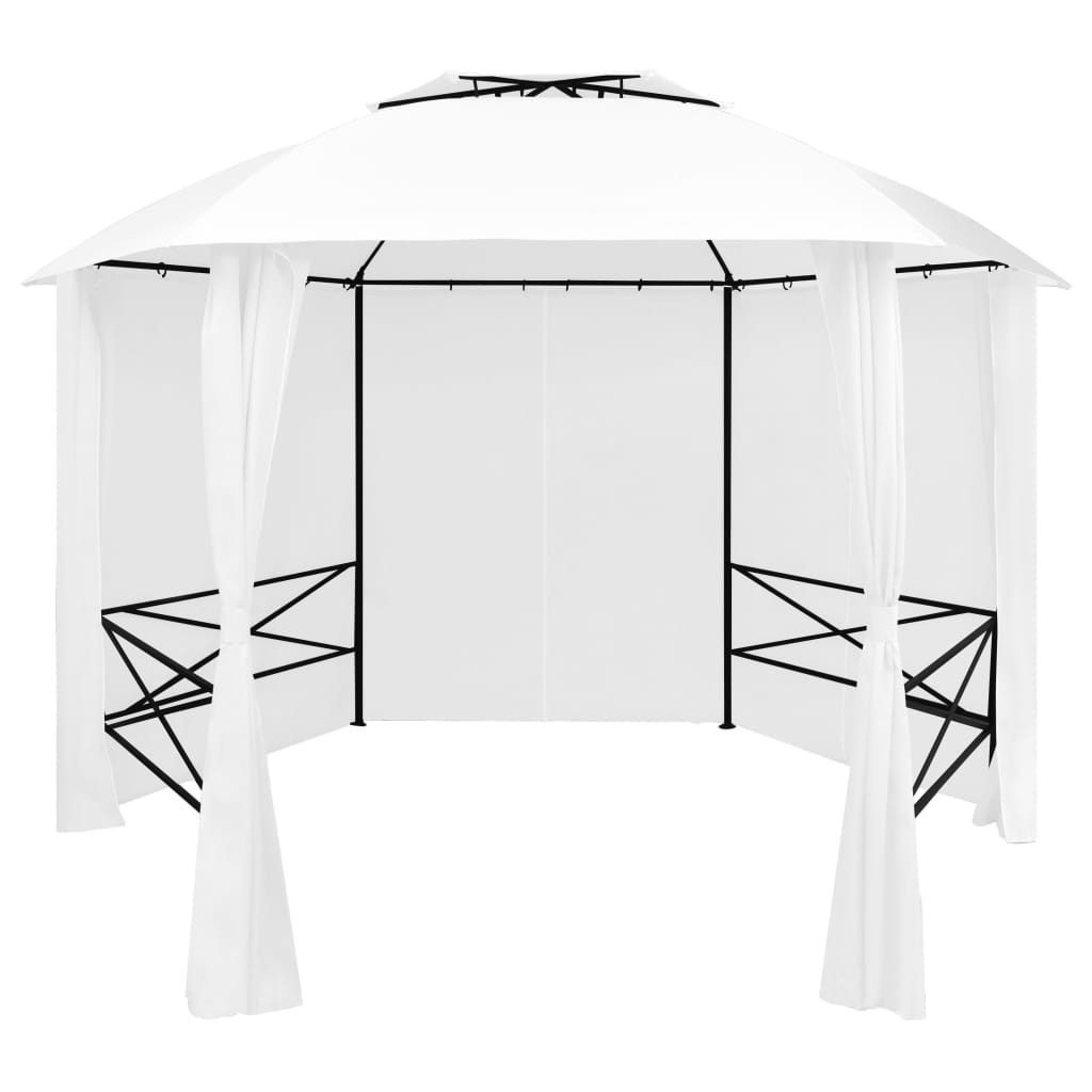 Garden Marquee with Curtains 360x312x265 cm White 180 g/m?
