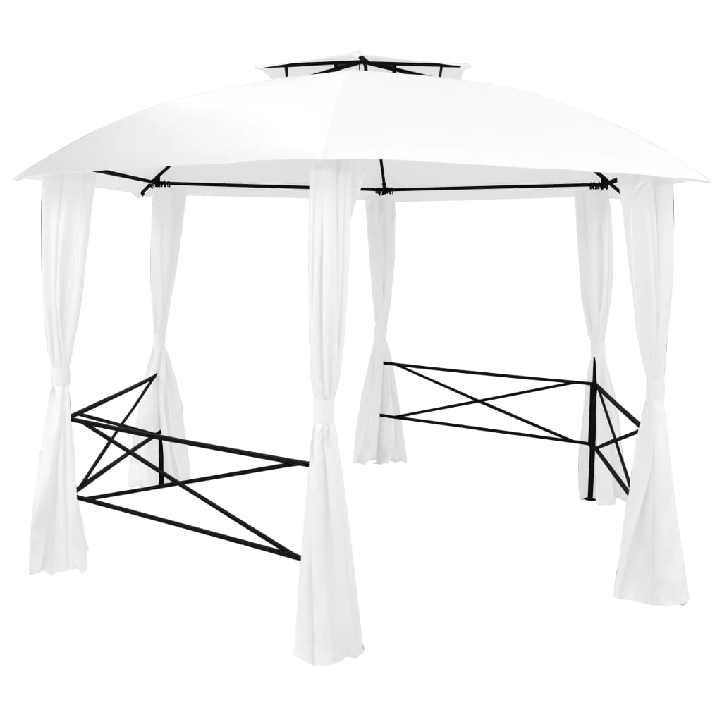 Garden Marquee with Curtains 360x312x265 cm White 180 g/m?