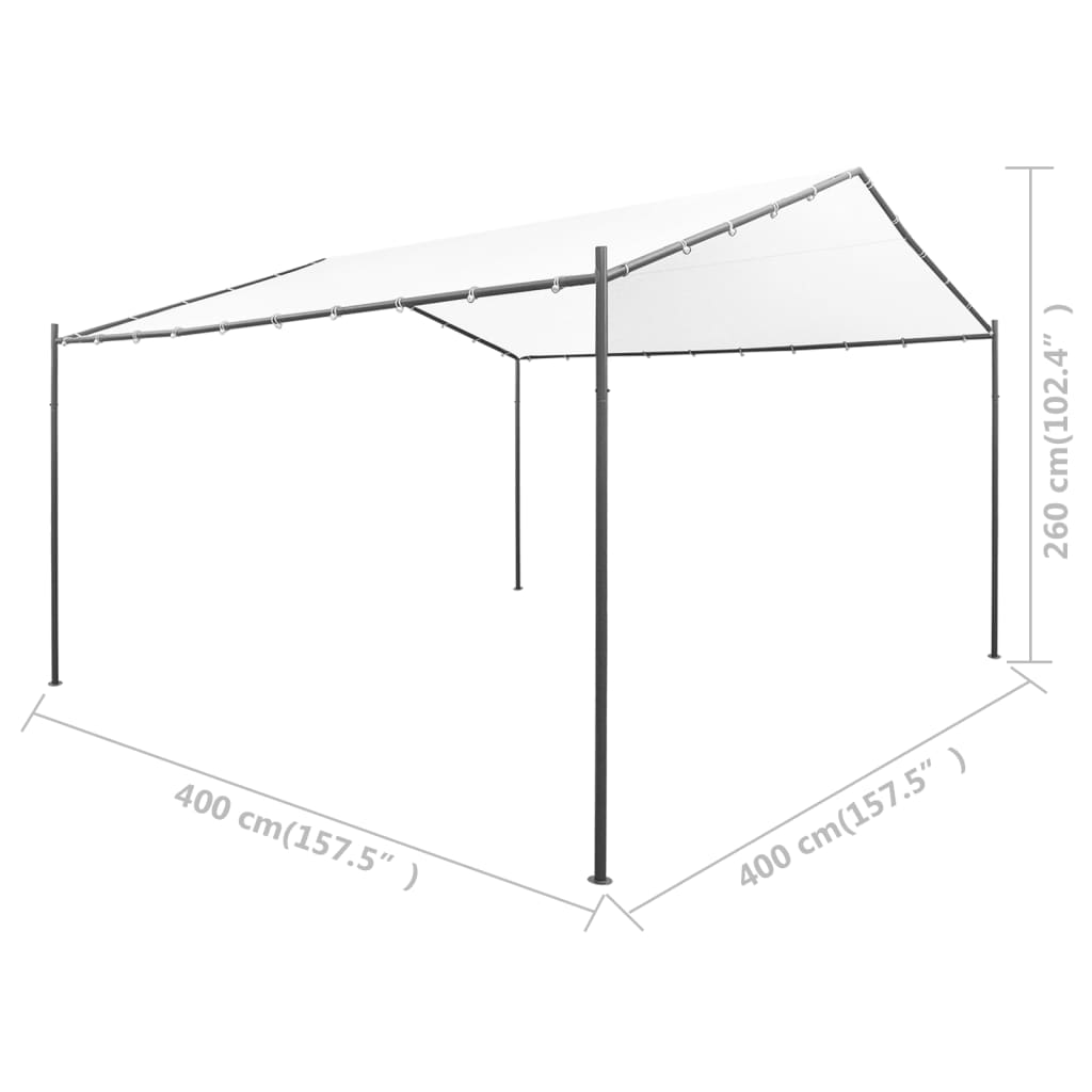 Garden Gazebo 400x400x260 cm White 180 g/m?