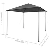 Gazebo 3x3 m Anthracite Fabric and Steel 180 g/m² - Low Angle