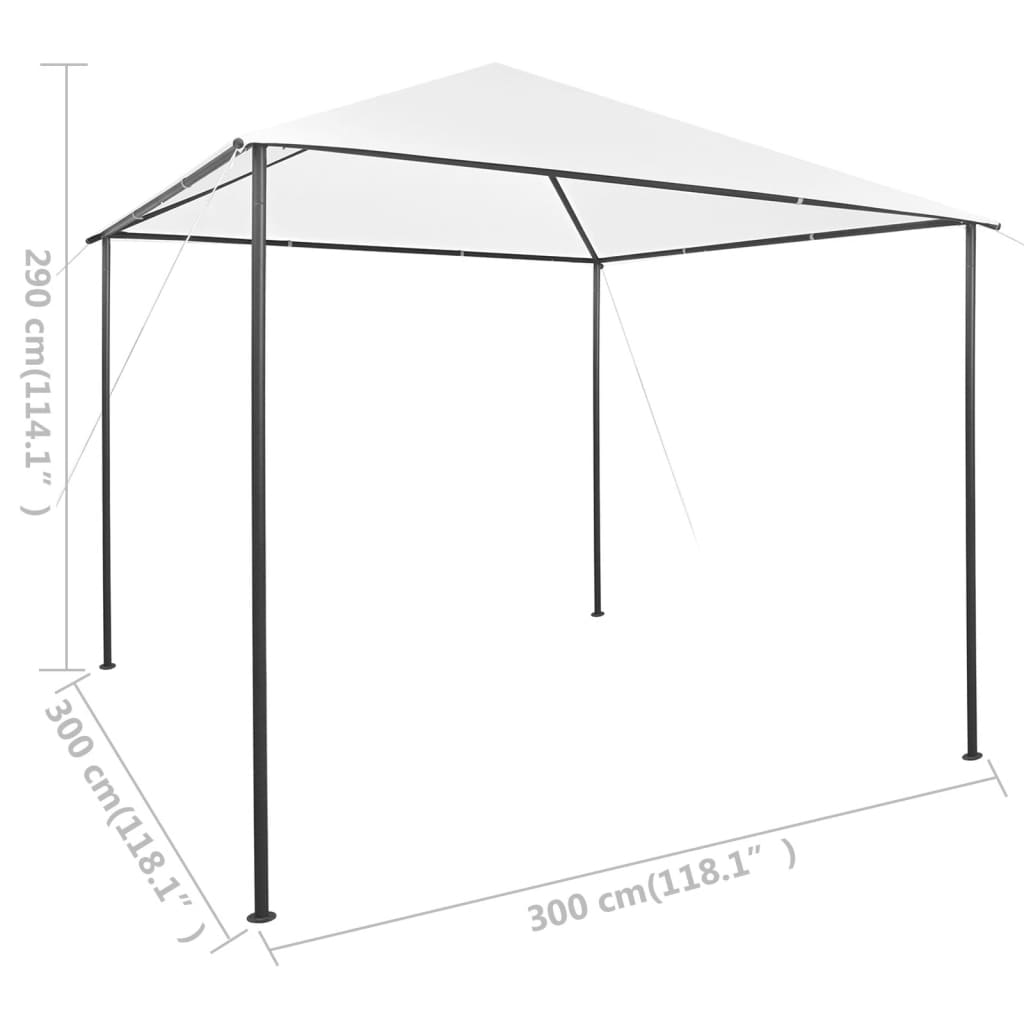 Gazebo 3x3x2.9 m White 180 g/m?