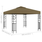 Gazebo 3x3 m Taupe 180 g/m?