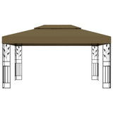 Gazebo with Double Roof 3x4 m Taupe 180 g/m?