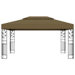 Gazebo with Double Roof 3x4 m Taupe 180 g/m?