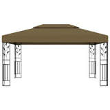 Gazebo with Double Roof 3x4 m Taupe 180 g/m? - Front View
