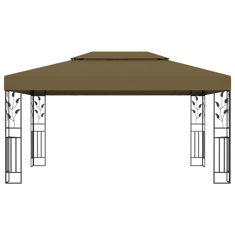 Gazebo with Double Roof 3x4 m Taupe 180 g/m?