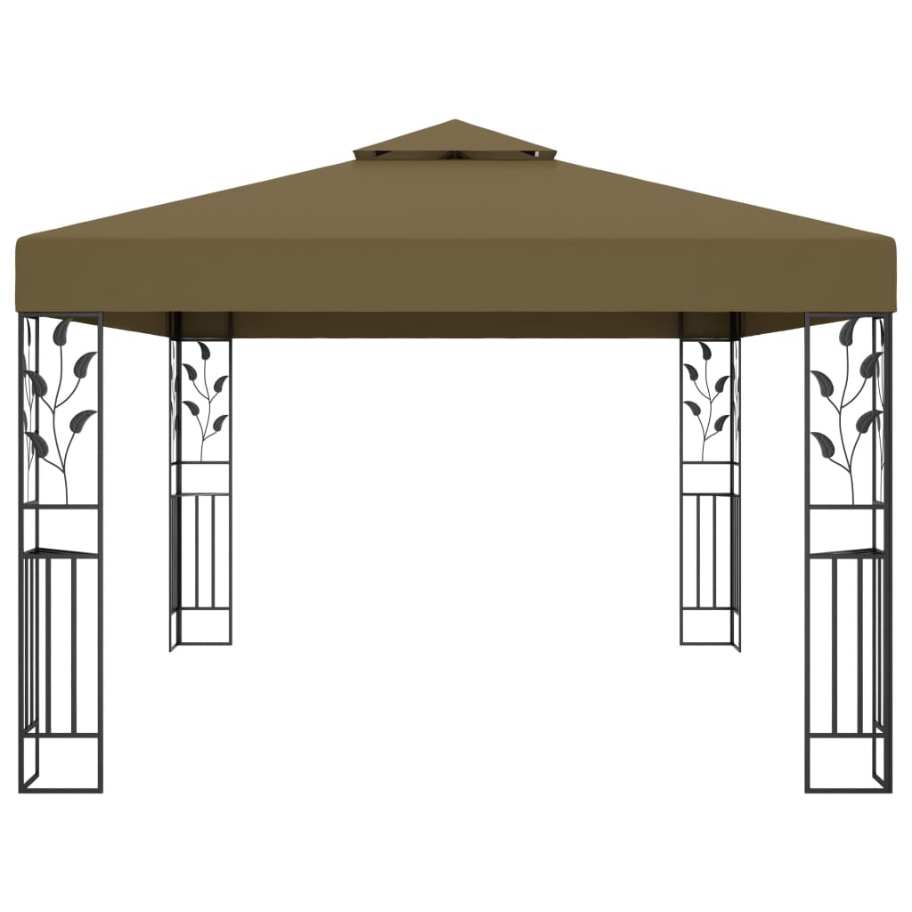 Gazebo with Double Roof 3x4 m Taupe 180 g/m?