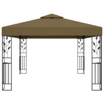 Gazebo with Double Roof 3x4 m Taupe 180 g/m?