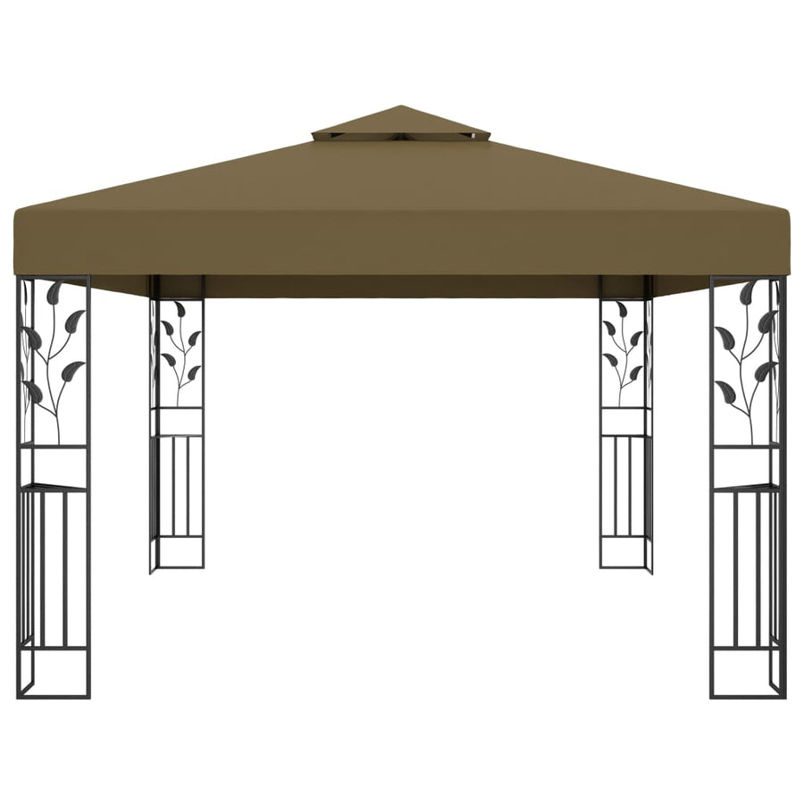Gazebo with Double Roof 3x4 m Taupe 180 g/m?