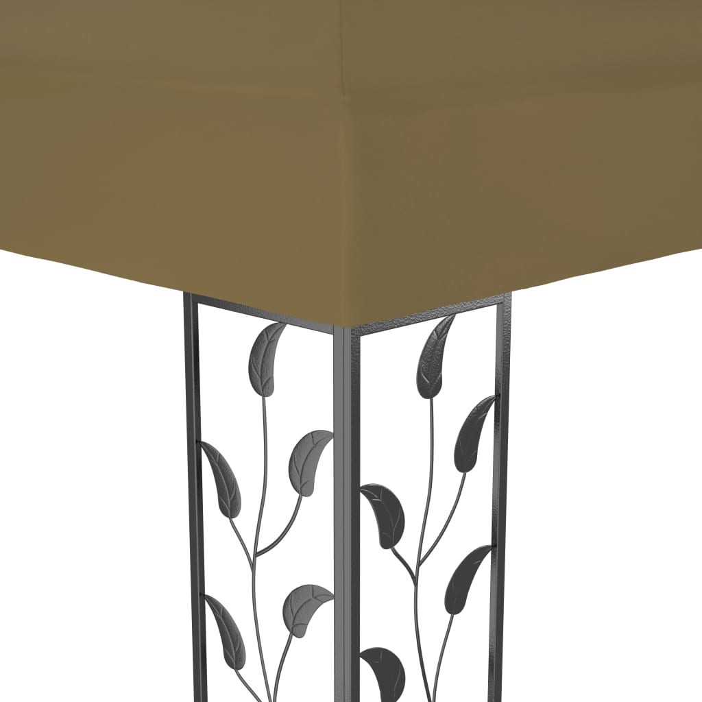 Gazebo with Double Roof 3x4 m Taupe 180 g/m?