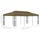 Gazebo 6x3 m Taupe 180 g/m? - Rear View