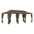 Gazebo with Curtains 600x298x270 cm Taupe 180 g/m?