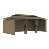Gazebo with Curtains 600x298x270 cm Taupe 180 g/m?