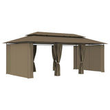 Gazebo with Curtains 600x298x270 cm Taupe 180 g/m?
