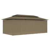 Gazebo with Curtains 600x298x270 cm Taupe 180 g/m? - Top-Down View
