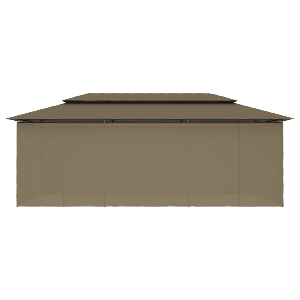 Gazebo with Curtains 600x298x270 cm Taupe 180 g/m?