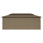 Gazebo with Curtains 600x298x270 cm Taupe 180 g/m?