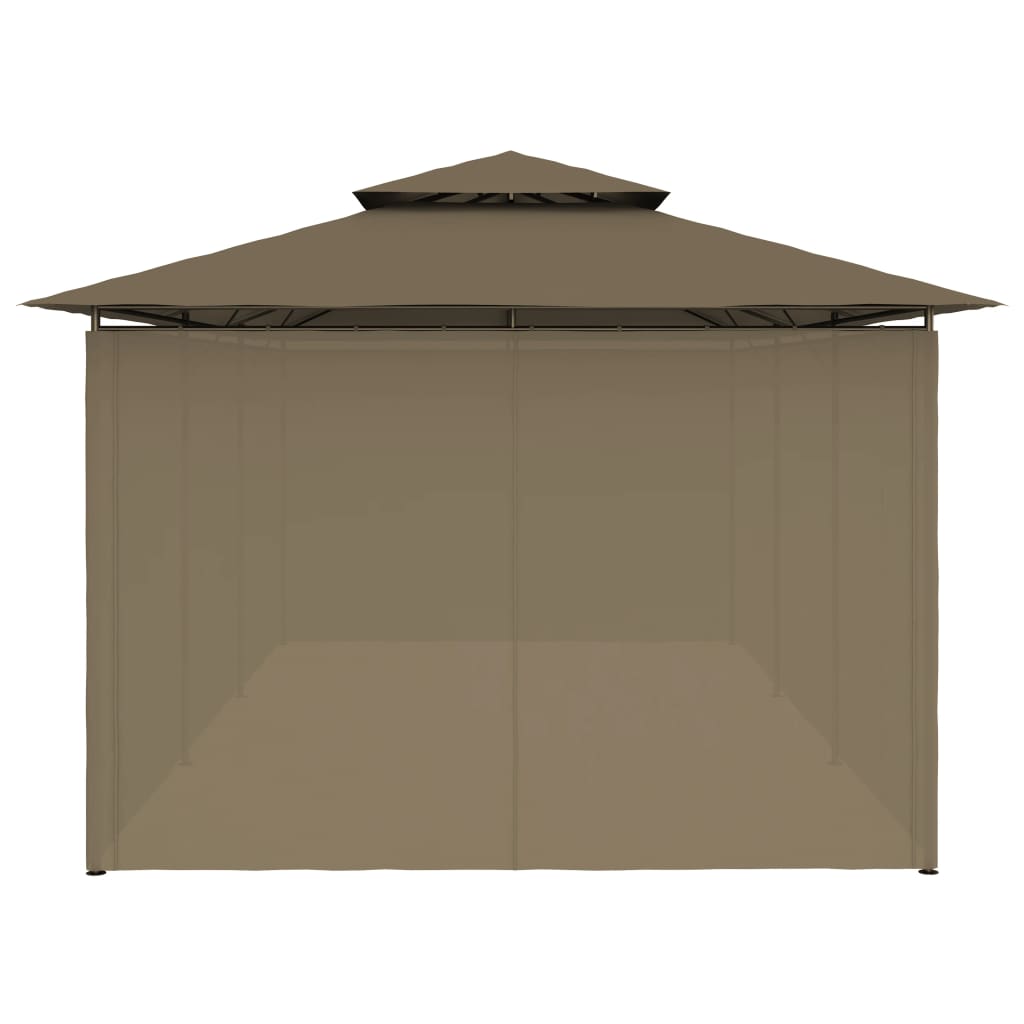 Gazebo with Curtains 600x298x270 cm Taupe 180 g/m?