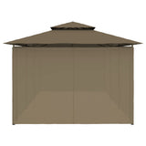 Gazebo with Curtains 600x298x270 cm Taupe 180 g/m?