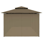 Gazebo with Curtains 600x298x270 cm Taupe 180 g/m?