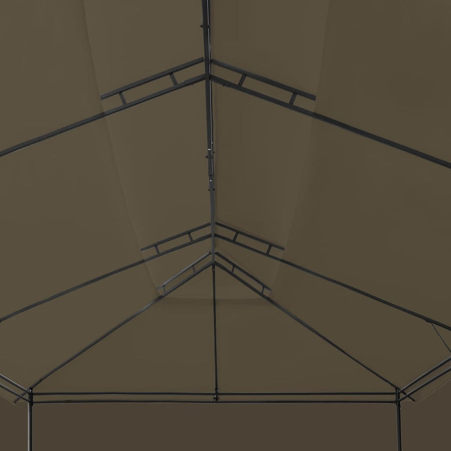 Gazebo with Curtains 600x298x270 cm Taupe 180 g/m?