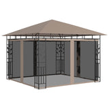 Gazebo with Mosquito Net 3x3x2.73 m Taupe 180 g/m?