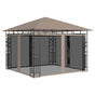 Gazebo with Mosquito Net 3x3x2.73 m Taupe 180 g/m?