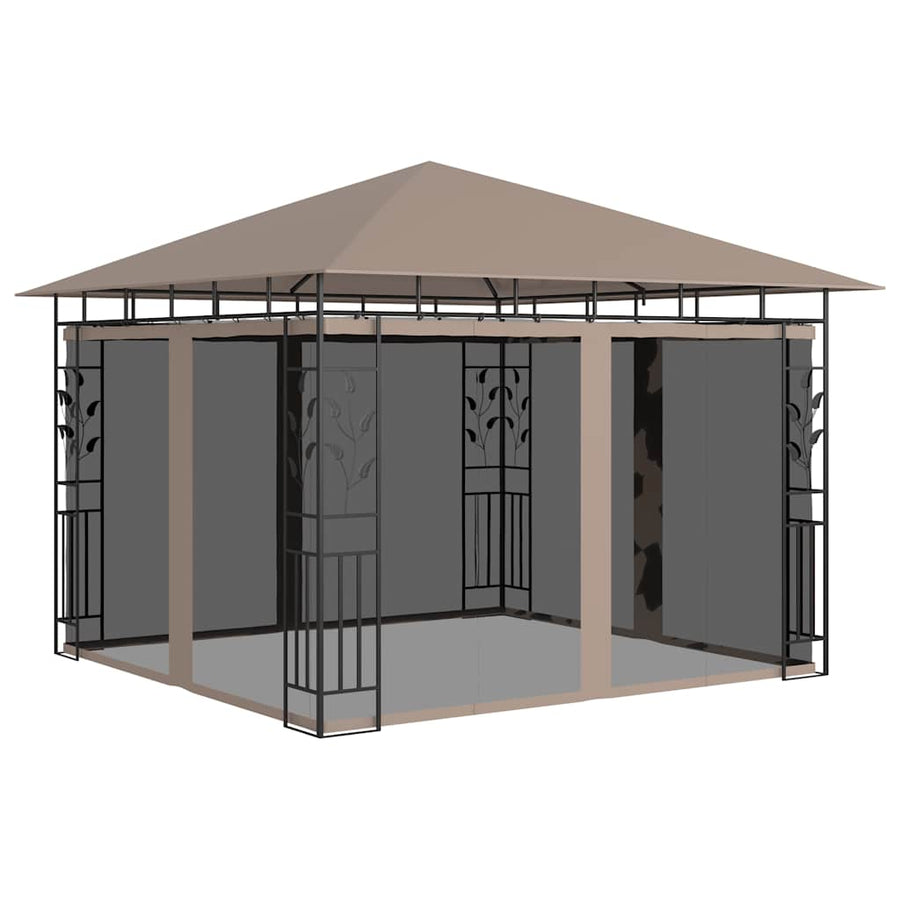 Gazebo with Mosquito Net 3x3x2.73 m Taupe 180 g/m?