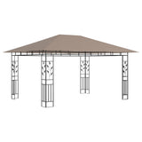 Gazebo with Mosquito Net 4x3x2.73 m Taupe 180 g/m? - Front View