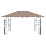 Gazebo with Mosquito Net 4x3x2.73 m Taupe 180 g/m?