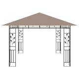 Gazebo with Mosquito Net 4x3x2.73 m Taupe 180 g/m?