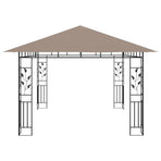 Gazebo with Mosquito Net 4x3x2.73 m Taupe 180 g/m?