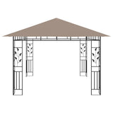 Gazebo with Mosquito Net 4x3x2.73 m Taupe 180 g/m? - Top-Down View