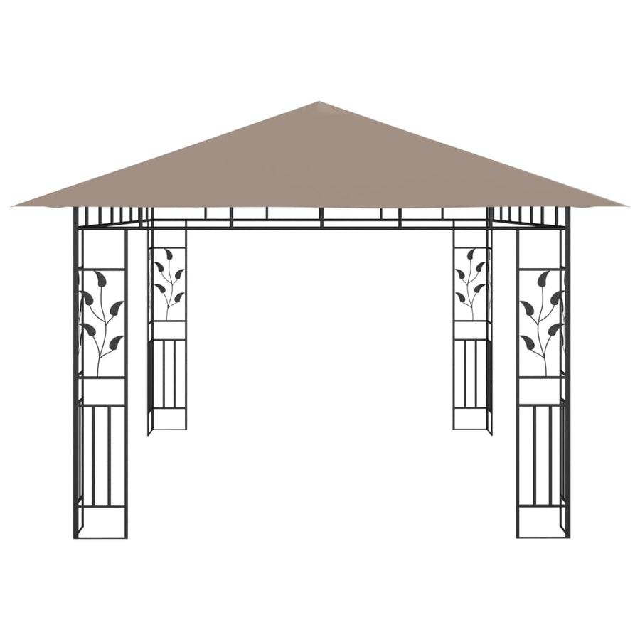 Gazebo with Mosquito Net 4x3x2.73 m Taupe 180 g/m?