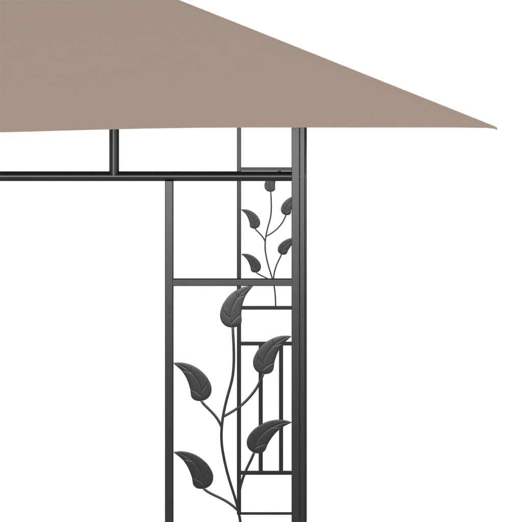 Gazebo with Mosquito Net 4x3x2.73 m Taupe 180 g/m?