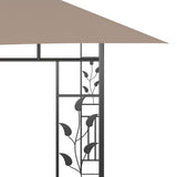 Gazebo with Mosquito Net 4x3x2.73 m Taupe 180 g/m? - 45-Degree Angle