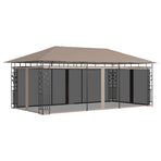 Gazebo with Mosquito Net 6x3x2,73 m Taupe 180 g/m²