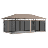 Gazebo with Mosquito Net 6x3x2.73 m Taupe 180 g/m?