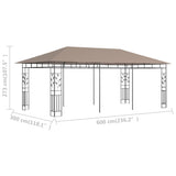 Gazebo with Mosquito Net 6x3x2.73 m Taupe 180 g/m? - Rear View