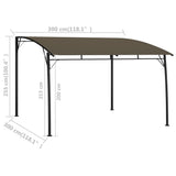 Garden Sunshade Awning 3x3x2.55 m Taupe - Rear View