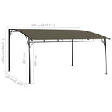 Garden Sunshade Awning 4x3x2.55 m Taupe - Rear View
